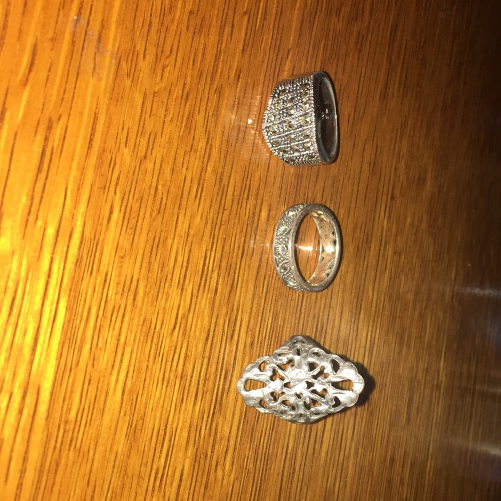 3 sterling silver rings